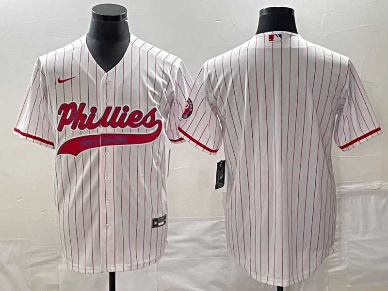 Men%27s Philadelphia Phillies Blank White Pinstripe Cool Base Stitched Baseball Jersey->philadelphia phillies->MLB Jersey